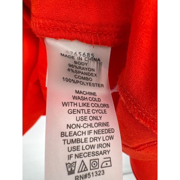 Vince Camuto Womens orange Keyhole Back knit Blouse size 2X chiffon overlay plus - Picture 3 of 4
